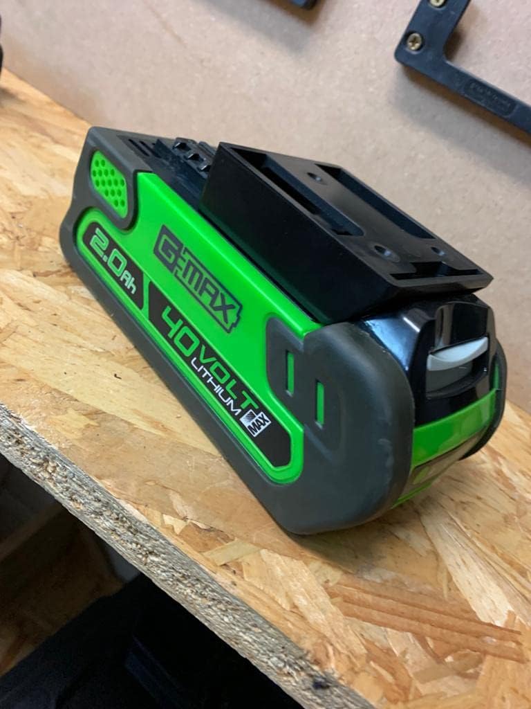 StealthMounts Battery Holder Compatible with Greenworks 40V (6 Pack) - Black | StealthMounts Battery Mounts | Made in The UK