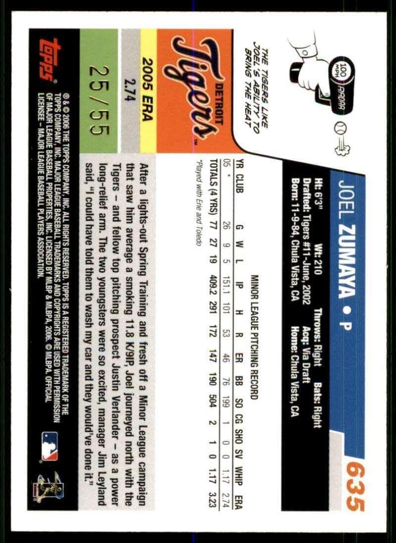 Joel Zumaya Card 2006 Topps #635 - Slabbed Baseball Cards
