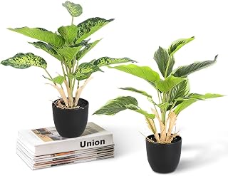 2 Pieces Artificial Plant Like Genuine, 37cm Artificial Plants | Artificial Artificial Plants for Indoor, Office, Desktop, Bedroom, Kitchen, Bathroom, Home Decor