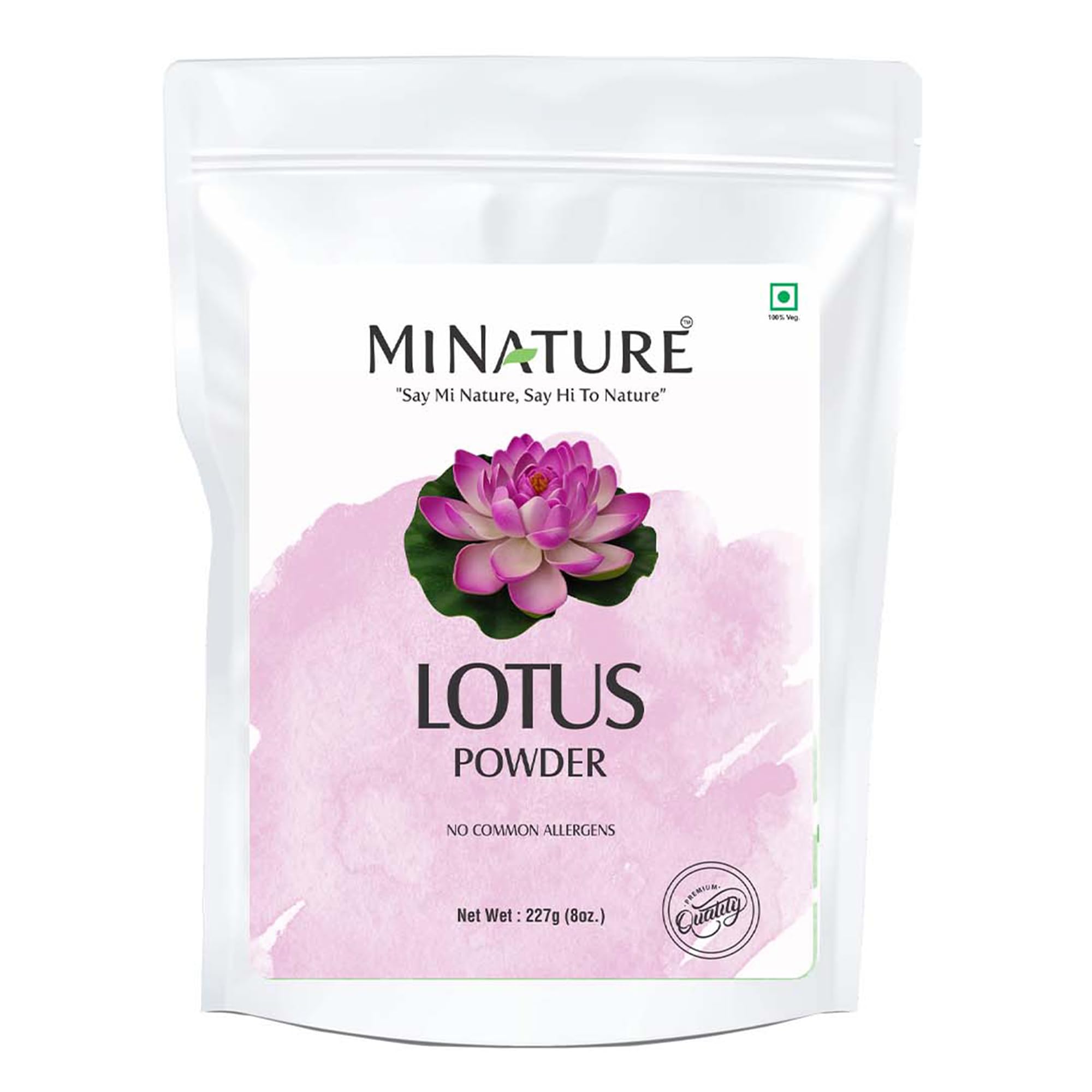 minatureLotus Powder by mi nature | Lotus Flower Powder | Nelumbo nucifera | 227g (8 oz)(0.5 lb) | 100% Natural | Lotus Petal Powder | Natural Conditioner | Face Pack | Flawless Skin