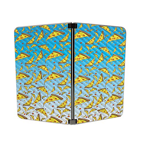 Image of MightySkins Carbon Fiber Skin for Microsoft Surface Duo - Raining Pizza | Protective, Durable Textured Carbon Fiber Finish | Easy to Apply | Made in The USA