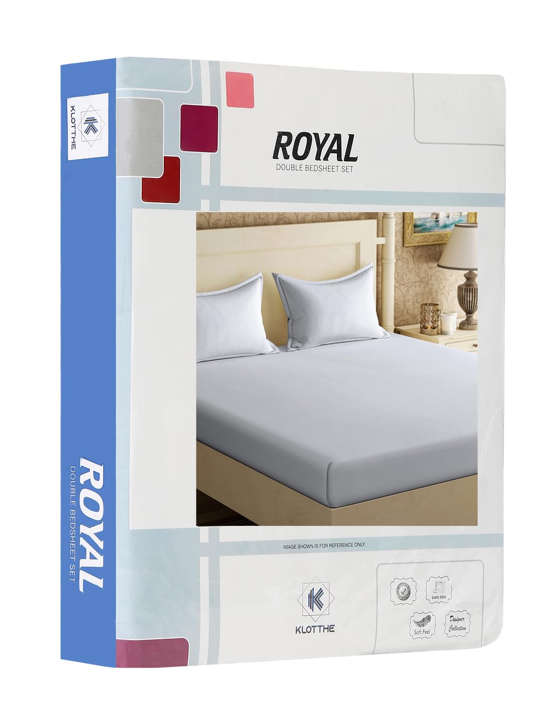 Klotthe Book Fold Light Grey Solid 300 TC Cotton Blend Double Bedsheet with 2 Pillow Covers 3