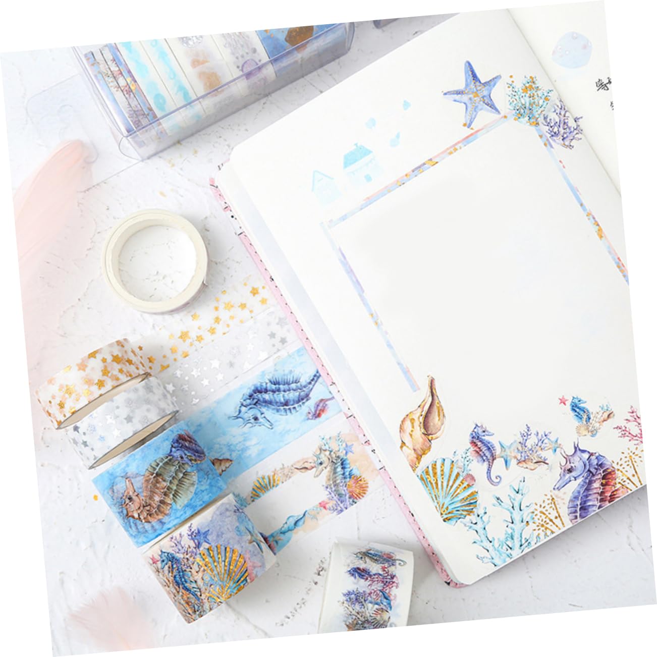 NUOBESTY 6stücke Kawaii Unterwasserwelt Washi Tape Buntes Klebeband Für Bastelprojekte Schulbedarf Und Scrapbooking Zufälliger Stil