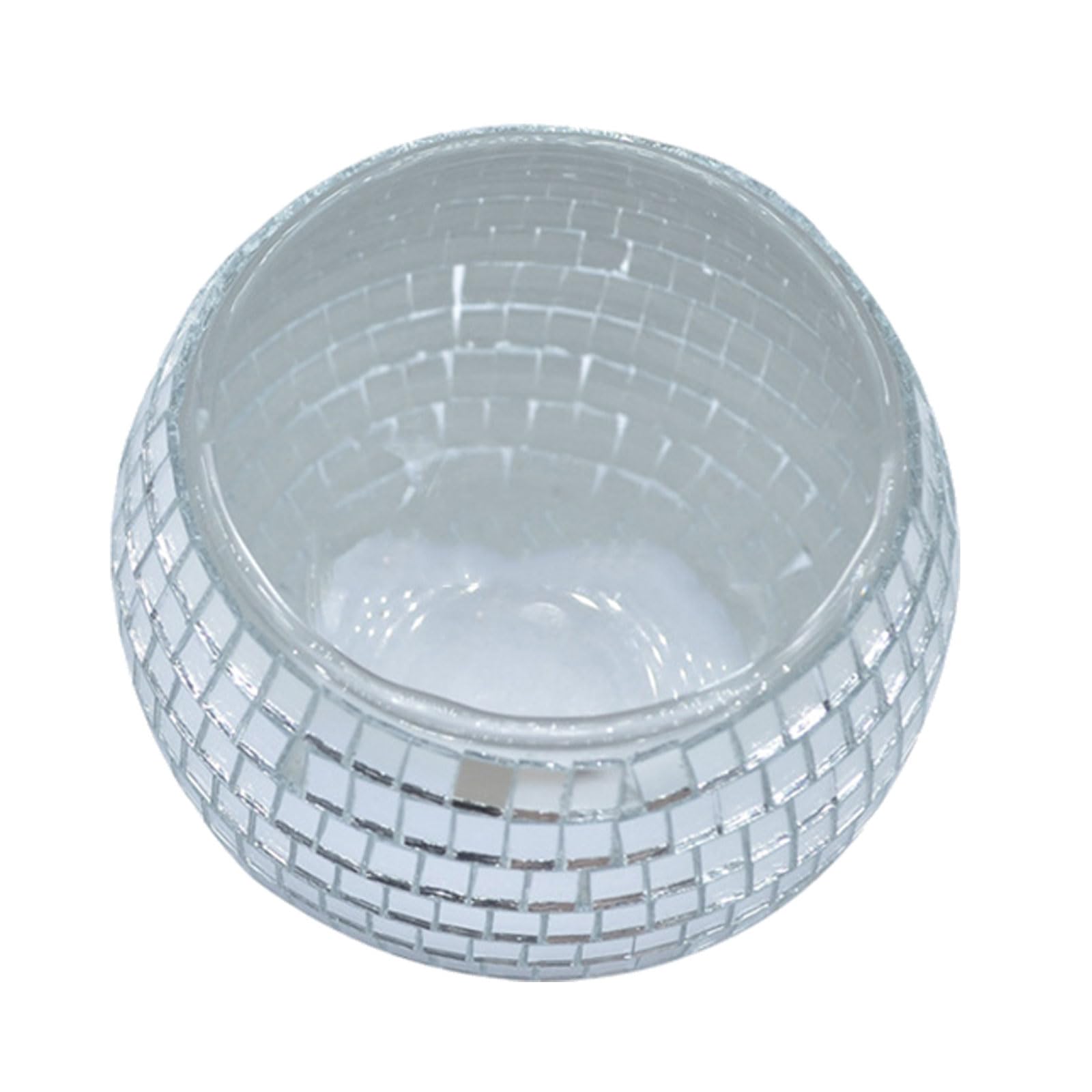 YOGOTEU Candle Holder,Round Ball Silver Votive Candle Holder Jar Thick Acrylic Mirrored Ball Candle Stand Container for Wedding Table Decors