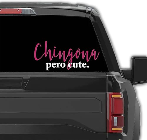 Chingona Pero - Linda calcomanía de vinilo para tu camioneta para mujer, calcomanía para Troca o Carro para Mujeres. (4 x 1.75 pulgadas), color