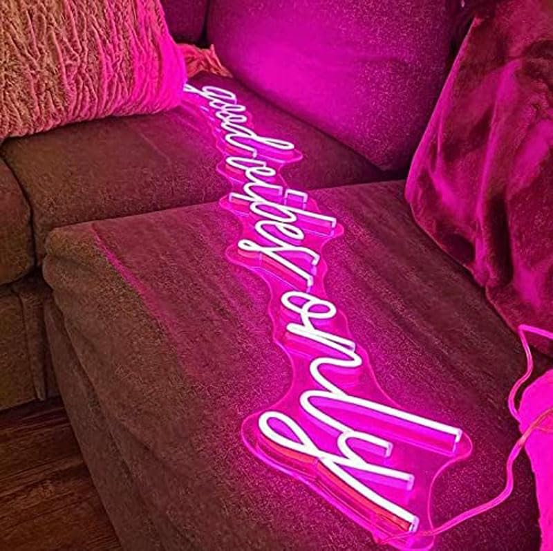 BPA Good Vibes Only Custom Dimmable LED Neon, Signs, Pink, Acrylic, 90x15 cm