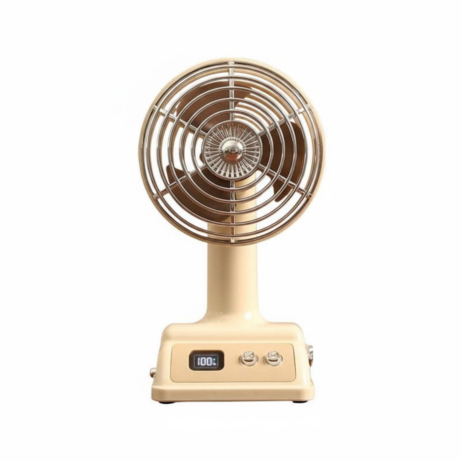 100 Speed Settings Digital Display Table Fan 1200mAh Battery Portable Vintage Design Fan Adjustable Angle Small Appliance Low Noise for Students, Desktop, Office, Dorm Room, Coffee-image-10