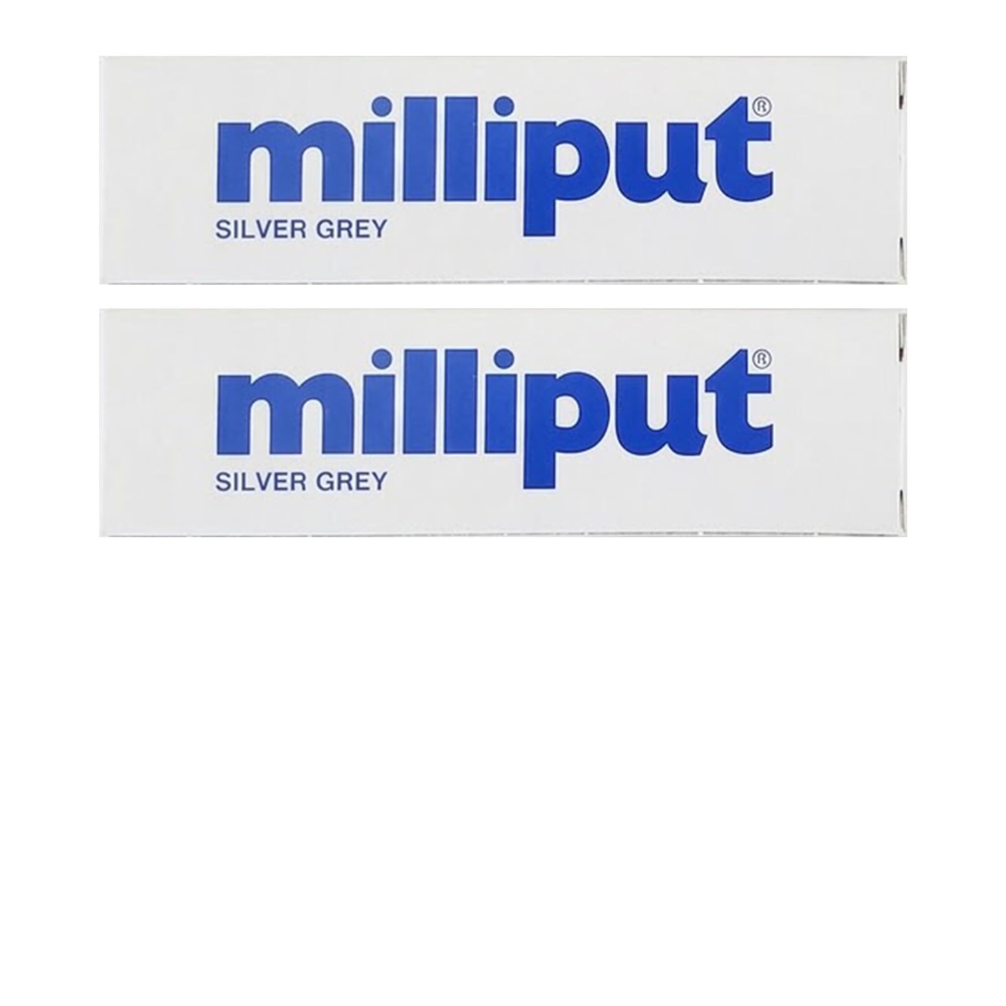 2 x Milliput Silver Grey Epoxy Putty Stick, Multi-Purpose Modelling & Repair Putty, Strong Adhesive Filler for Metal, Wood, Plastic & Ceramics, Sandable, Drillable & Waterproof DIY Repair Compound