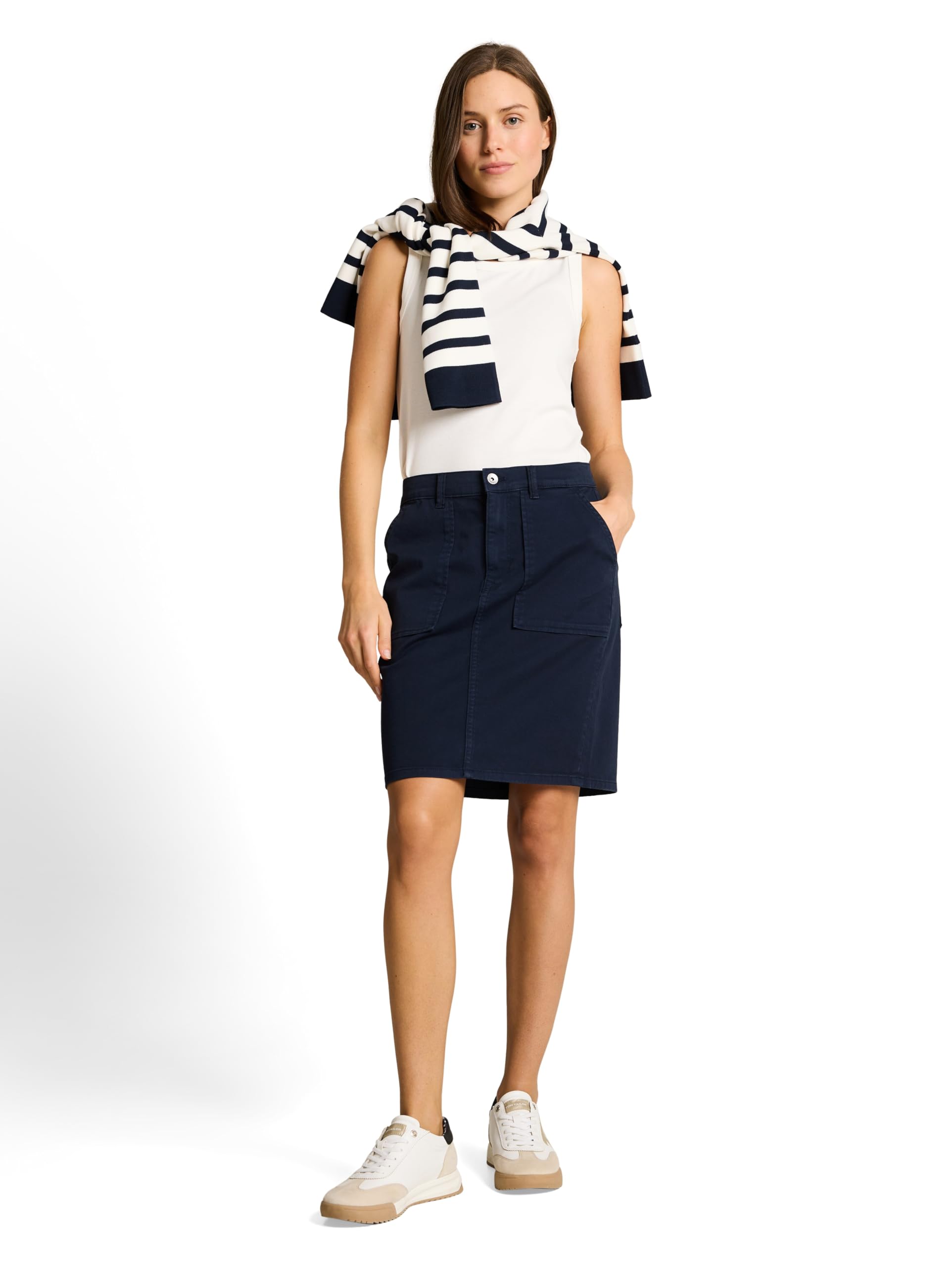 Tom Tailor Damen 1050530 Jeansrock mit aufgesetzten Taschen
