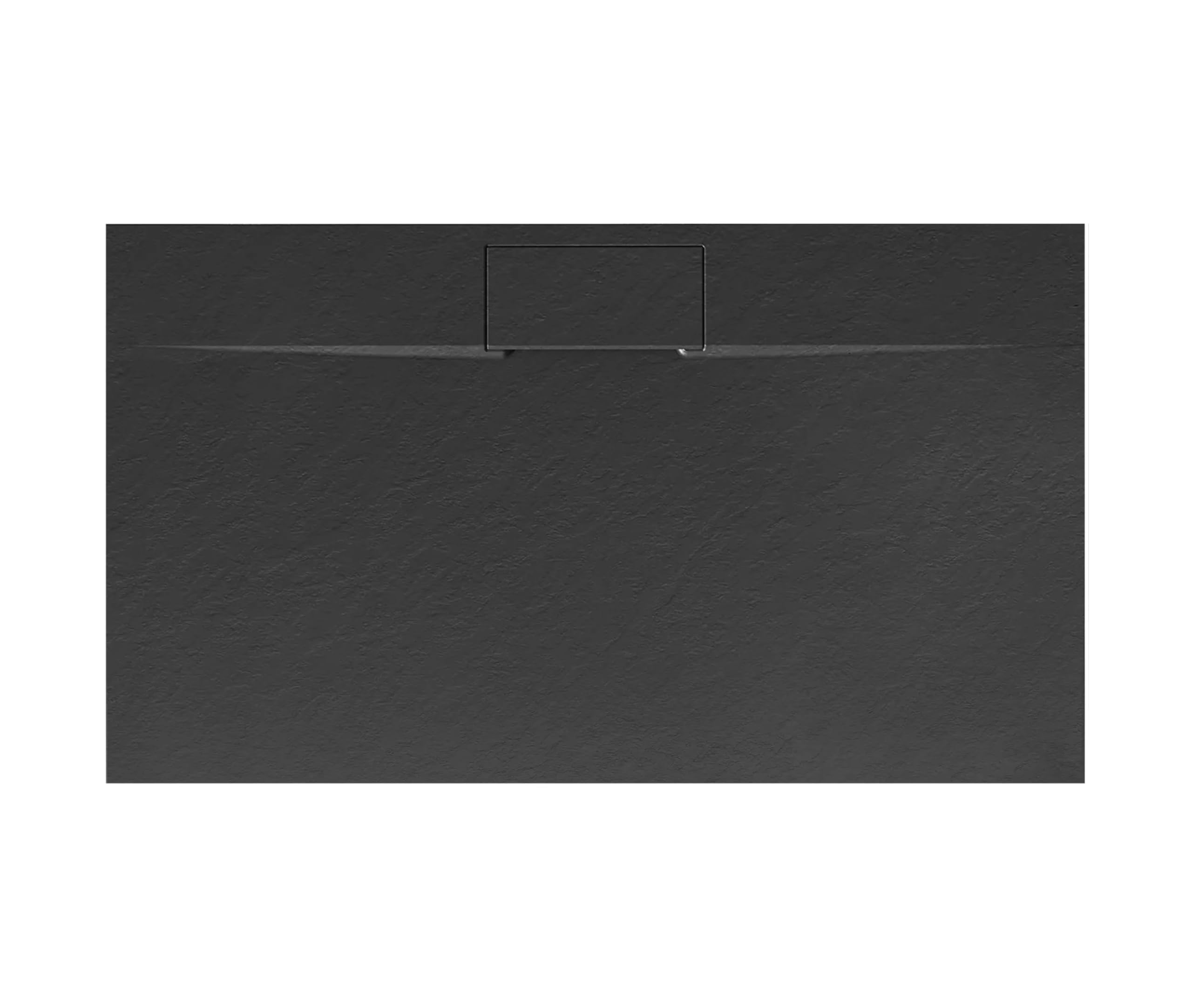 VBChome Plato de ducha, 100 x 80 x 2,5 cm, color negro, estructura de piedra, plato de ducha extraplano, rectangular, desagüe de desagüe SMC, compuesto SMC, instalación universal, sifón rectangular,
