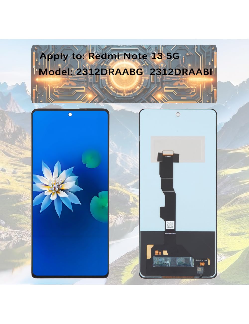 H&LYCYJ Pantalla de visualización para Xiaomi Redmi Note 13 5G TFT 2312DRAABG 2312DRAABI Reemplazo de pantalla LCD con kit