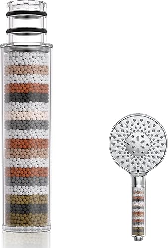 SR SUN RISE Filtro de ducha para cabezal de ducha de mano, 1 paquete de filtros de repuesto para agua dura, elimina el cloro y las sustancias