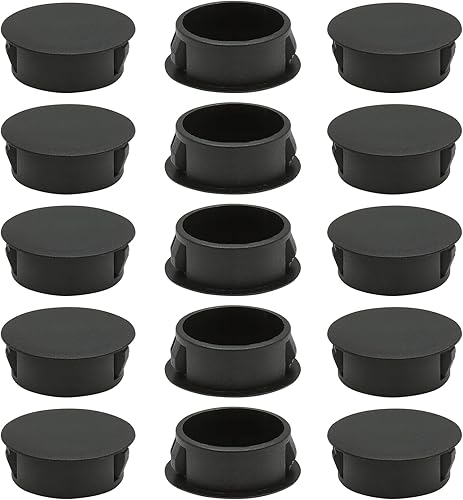 Vista 22 de Tapones de agujero blancos de 0.984 in/1 pulgada, tapones de plástico tipo empotrado, a presión, tubo de orificio de bloqueo, postes de esgrima