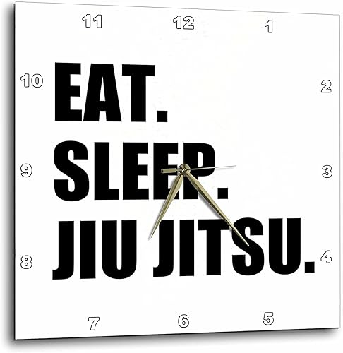 3dRose DPP_180413_3 Eat Sleep Jiu Jitsu - Reloj de pared de arte marcial japonés Ju Jutsu Jujutsu Jujitsu, 15 x 15 pulgadas
