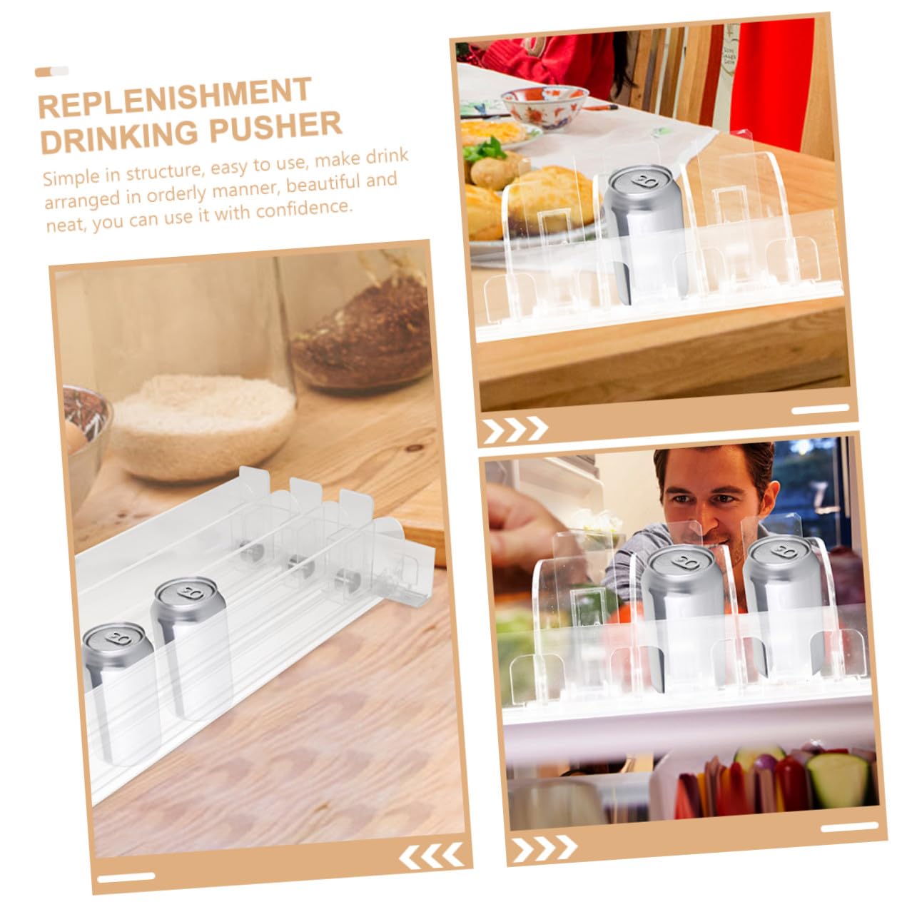 Machine à Pousser Étagères de Boissons Blanc en Ps Fonction D'affichage Rapide et Pratique pour Réapprovisionnement en Supermarché