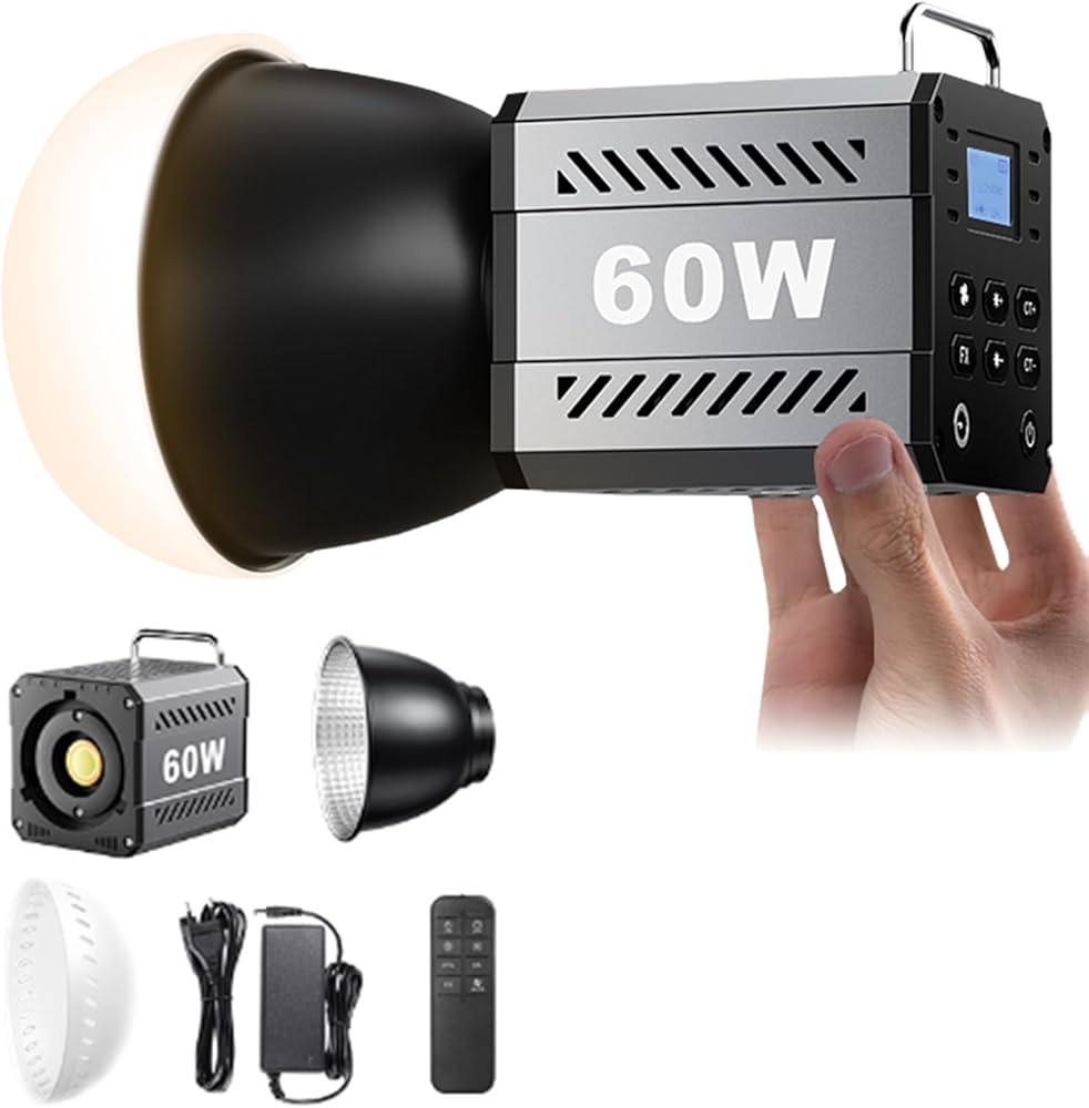 光と影 Amazon | Bruce & Shark(ブルース・サメ) 60W 撮影用ライト COB