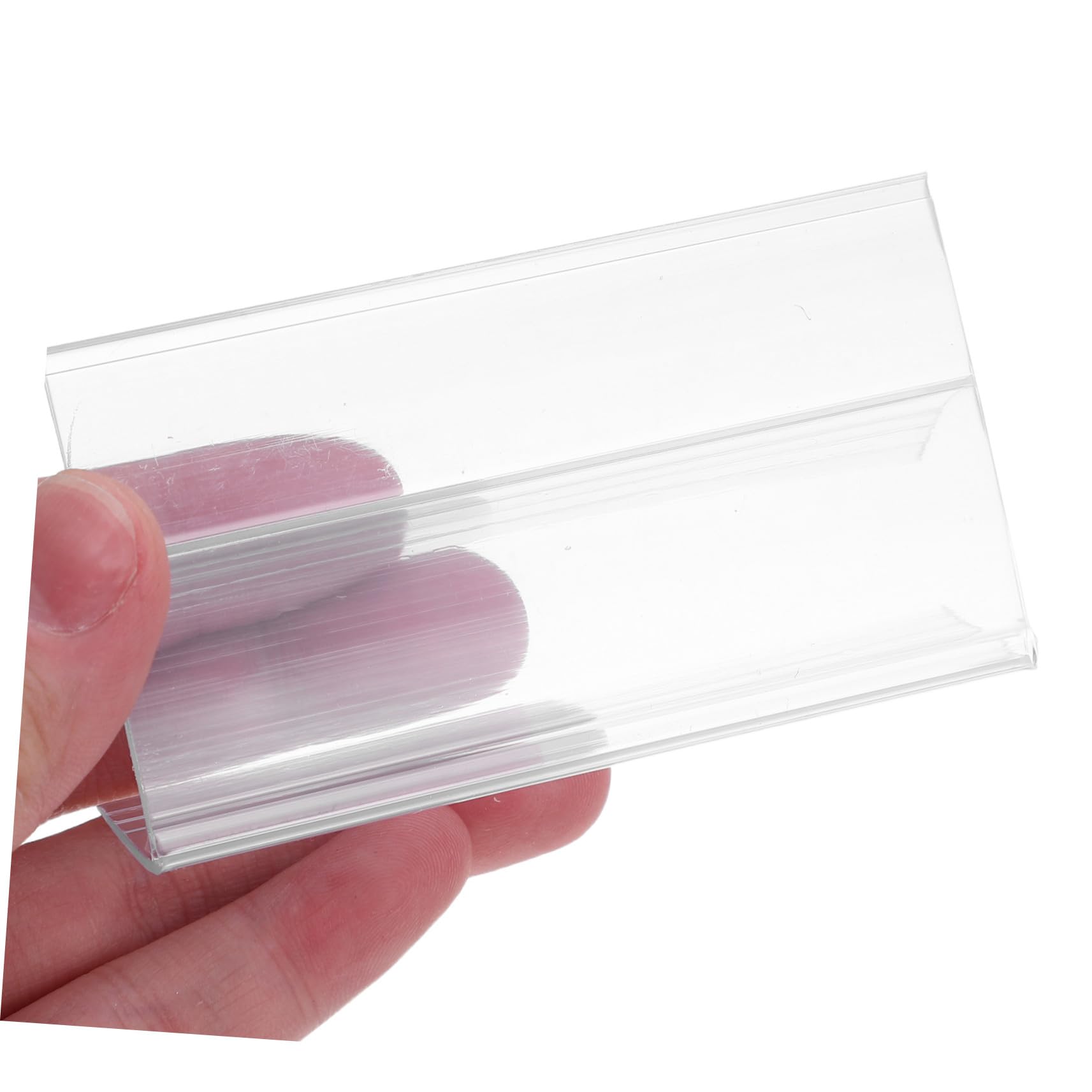 Porte-étiquettes en Pvc Transparent Pince Adaptable, Lot de 100 Pièces pour Affichage Clair et Gestion D’information en Supermarché