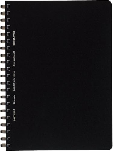 Miniatura 10 de Kokuyo Cuaderno de gráficos en espiral, 7.2 x 5 pulgadas, cuaderno de negocios B6 de anillo suave con cuadrícula de 0.197 in, 70 hojas perforadas,