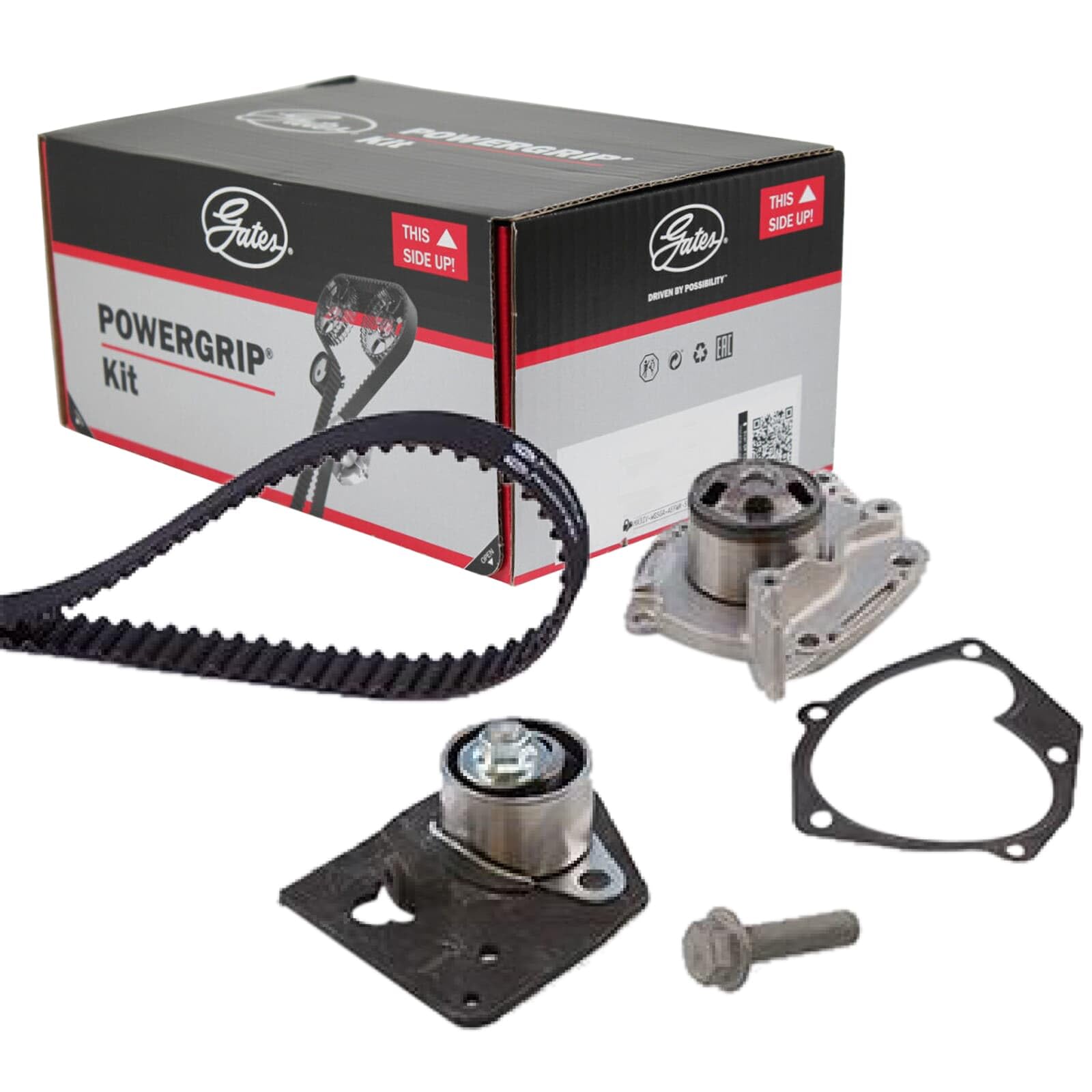 GATES KP15552XS Bomba de agua + kit de correa de distribución Número de dientes: 132 26 mm con bomba de agua Compatible con VOLVO V40 Familiar 645, OPEL Vivaro A Combi X83 Vivaro A Furgón X83, RENAULT