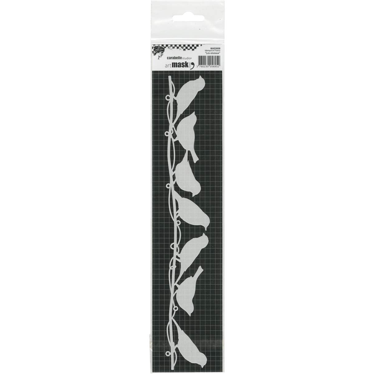 Carabelle Studio Mask Edge Stencil-The Birds, White/Transparent, 30 x 6 x 0.5 cm