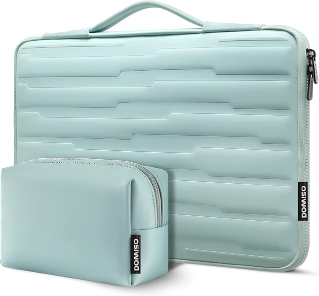 DOMISO 17.3 inch Shock Resistant Laptop Sleeve with Handle Protective Case Compatible with 17.3" Notebook/Dell Inspiron/MSI/HP Pavilionideapad/Samsung/HP/Alienware 17, Mint Green