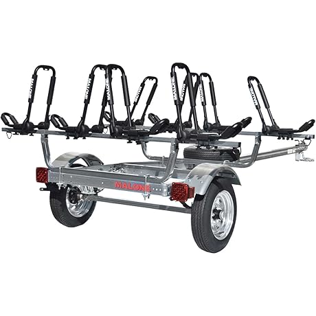 Malone MicroSport 4-Boat FoldAway-J Kayak Trailer Package: The Ultimate Solution for Easy...