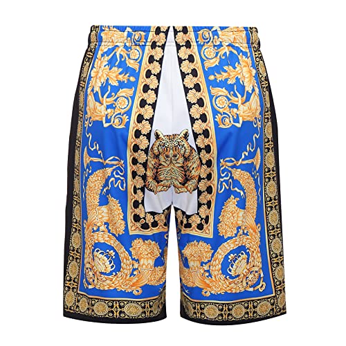 Luxury Brand Mens Printed Elastic Waist Drawstring Quick Dry Stretch Beach Swim Board Track Shorts Swimsuits2