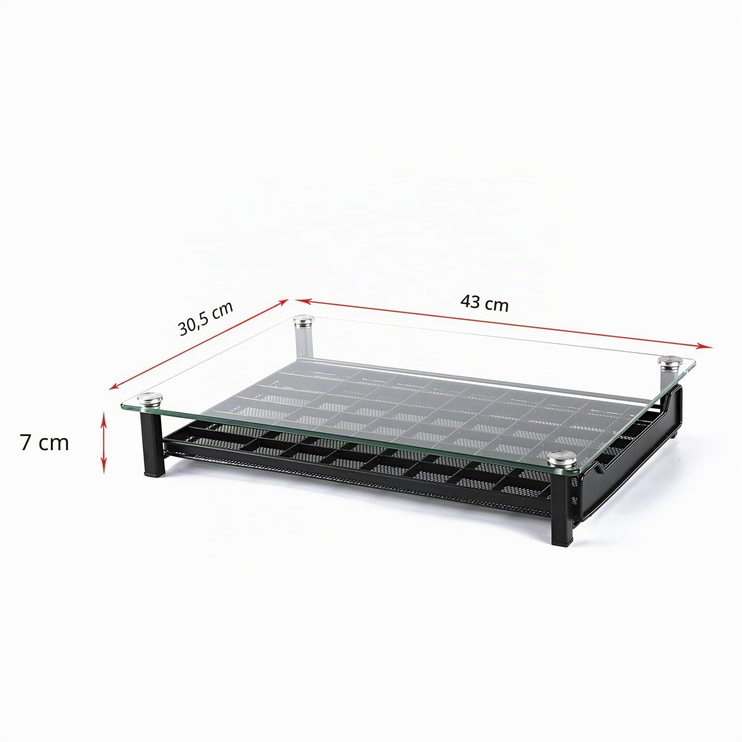 HiveNets Nespresso Cajón para Almacenar Cápsulas de Café Portacápsulas Soporte con Vidrio Templado para 60 Pcs