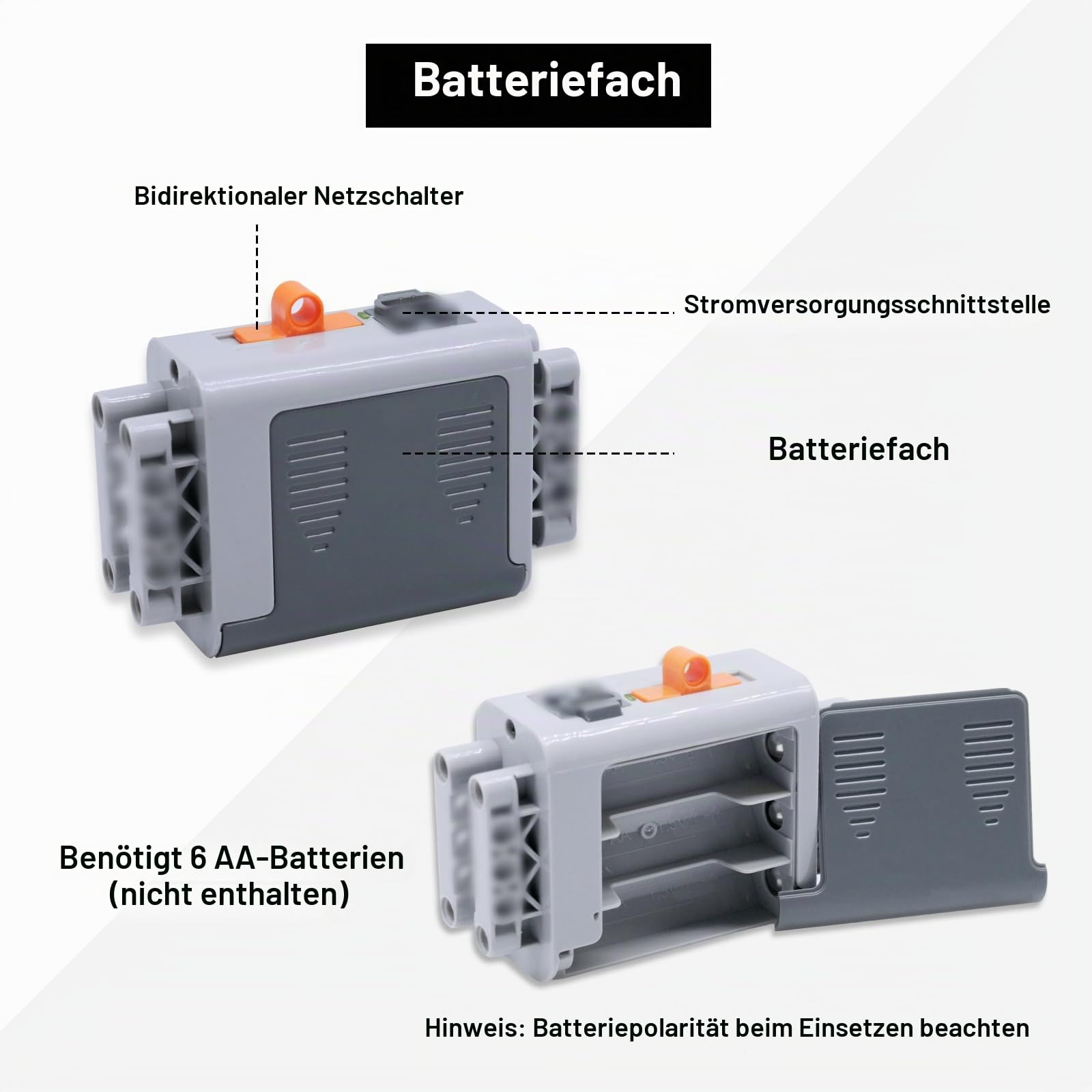 Servo Motor Power Function Set,QIQIAZI 45-Teiliges Elektrisch Spielzeug Motoren mit M/L/XL/Servo/Train-Motor,IR Fernbedienung, Batteriebox, Verlängerungskabel, Kompatibel mit Technik