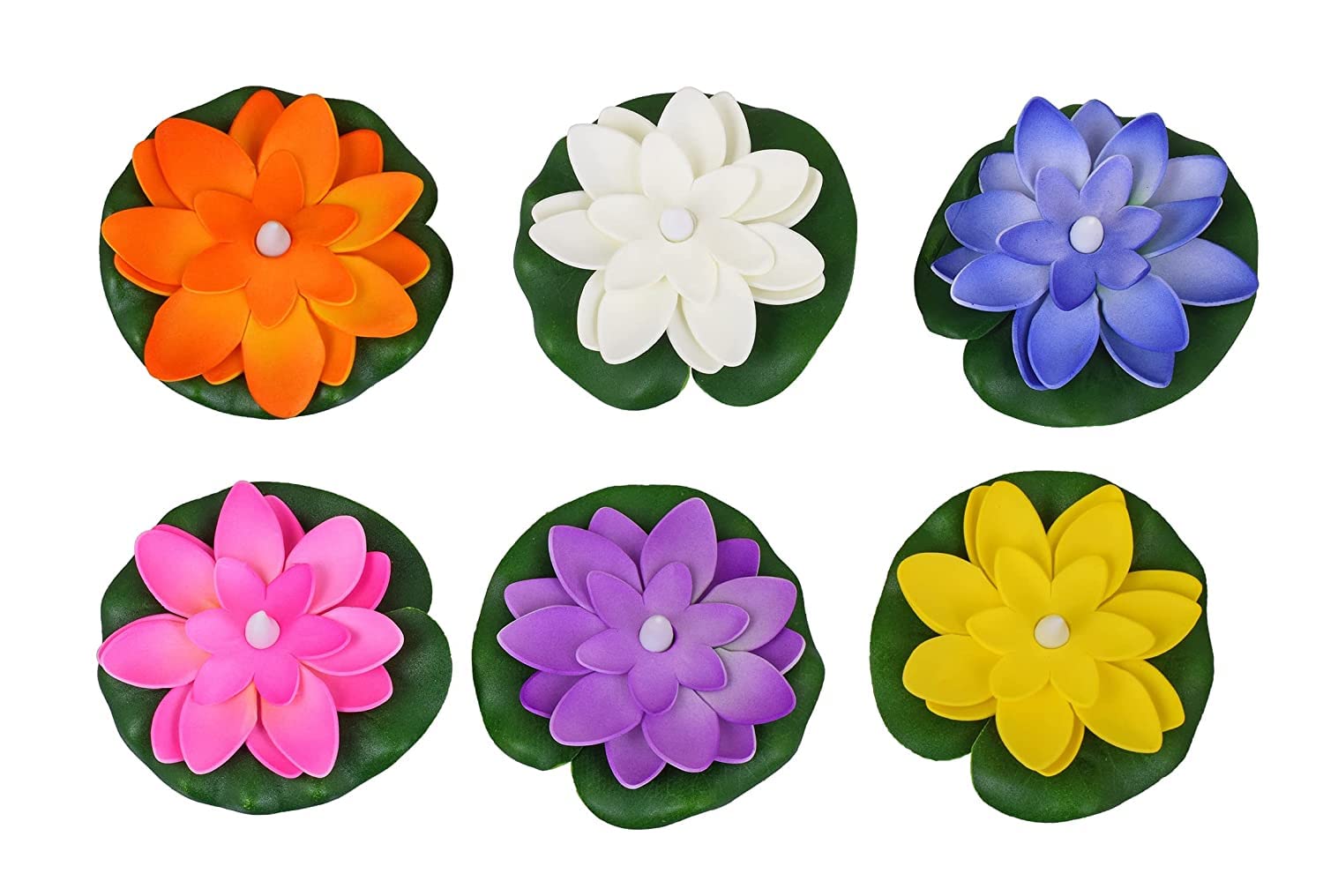 DULCI Artificial Floating Foam Lotus Flowers Water Lily Pond Plants Dia Tea Lights Set for Diwali Valentine's Day-image-25