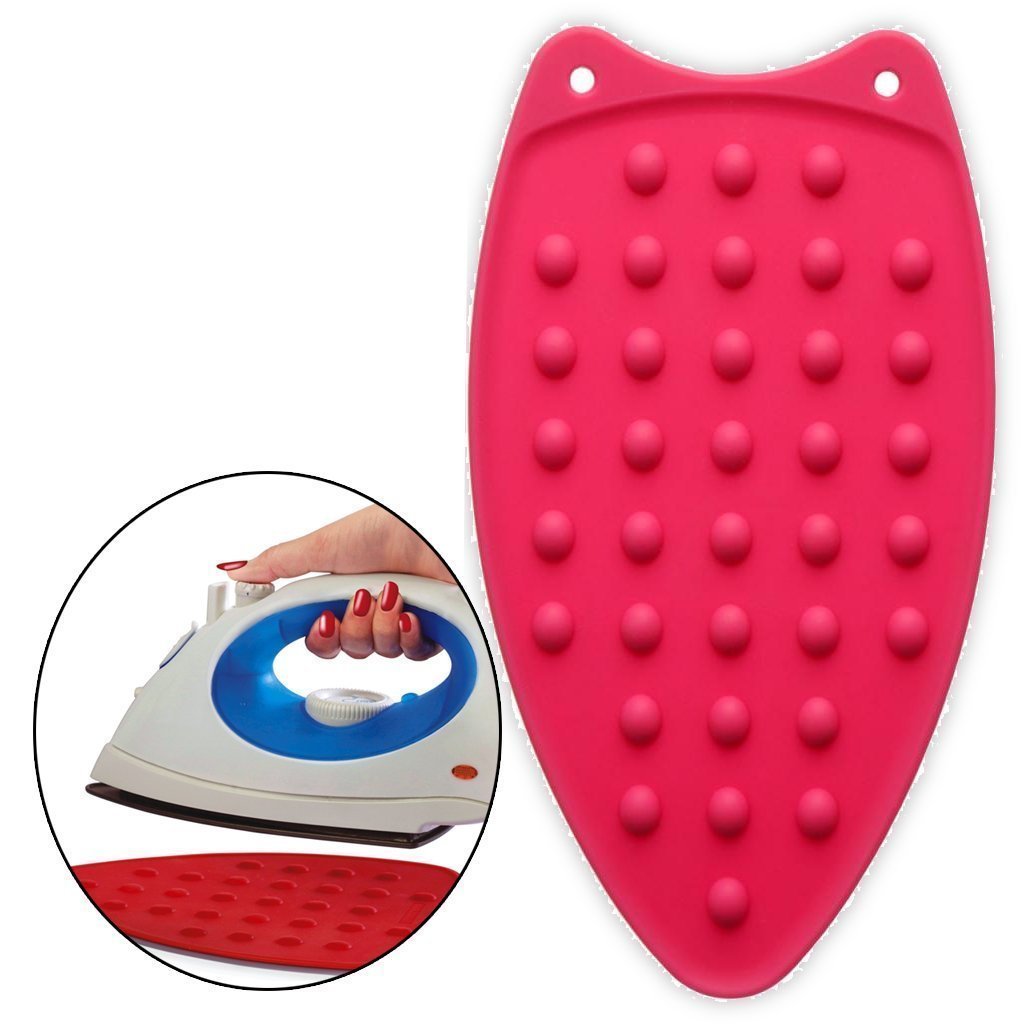 Zanzmer Silicone Iron Rest Ironing Pad Hot Mat Insulation Board Heat Resistant Anti-Slip (Multi Color, Pack of 1)