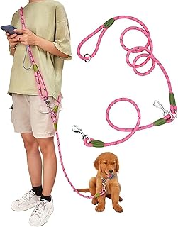 Freihändige Hundeleine für Hunde, reflektierend, 2,2 Meter, lang, zum Spazierengehen, Anti-Zug, für große mittelgroße und kleine Hunde, Orange