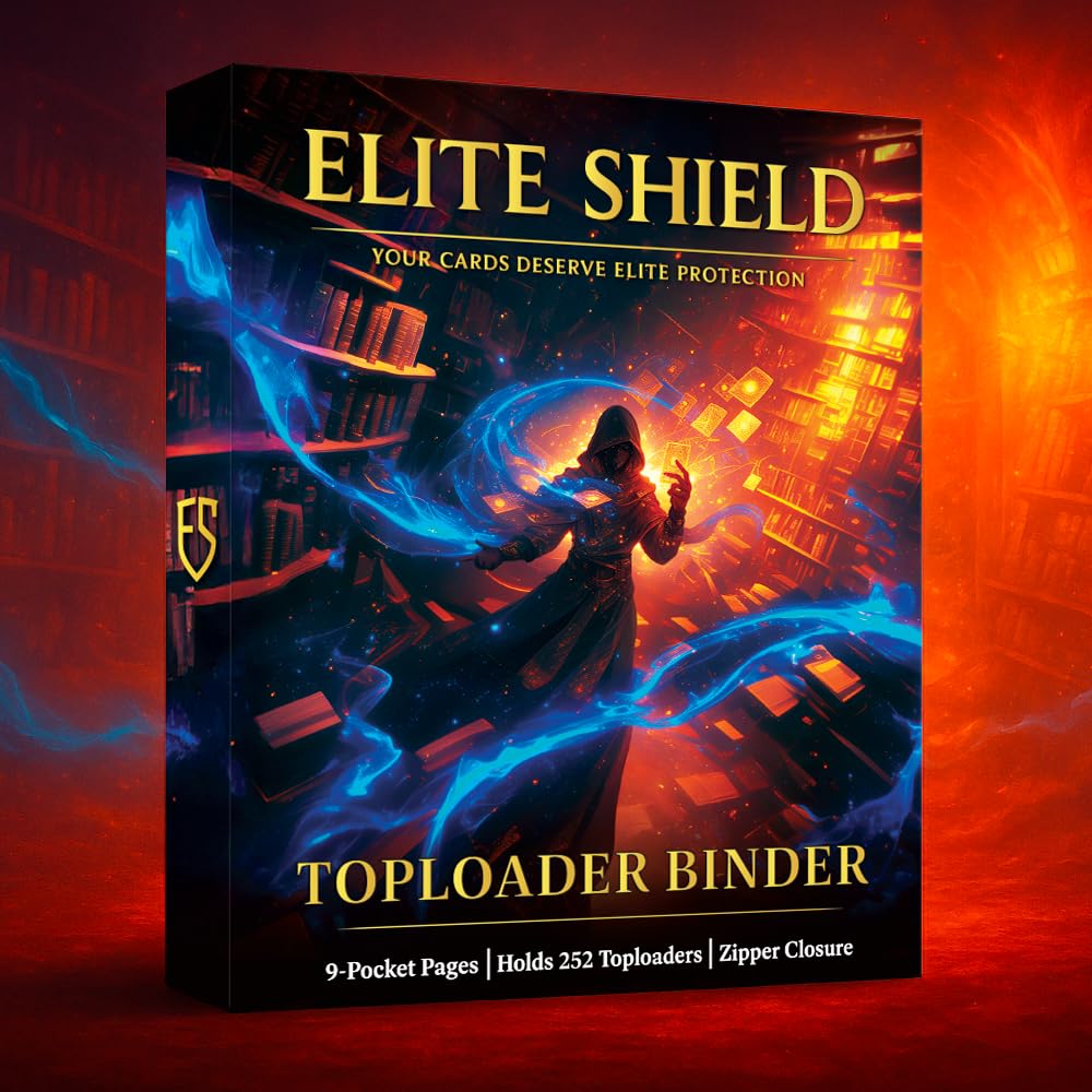 Elite Shield Classeur Toploader 252 Cartes – Album Zippé pour Cartes en Toploader – 9 Poches par Page – Compatible avec carte PKM, One Piece, Magic avec toploader – Cartes à Collectionner & TCG