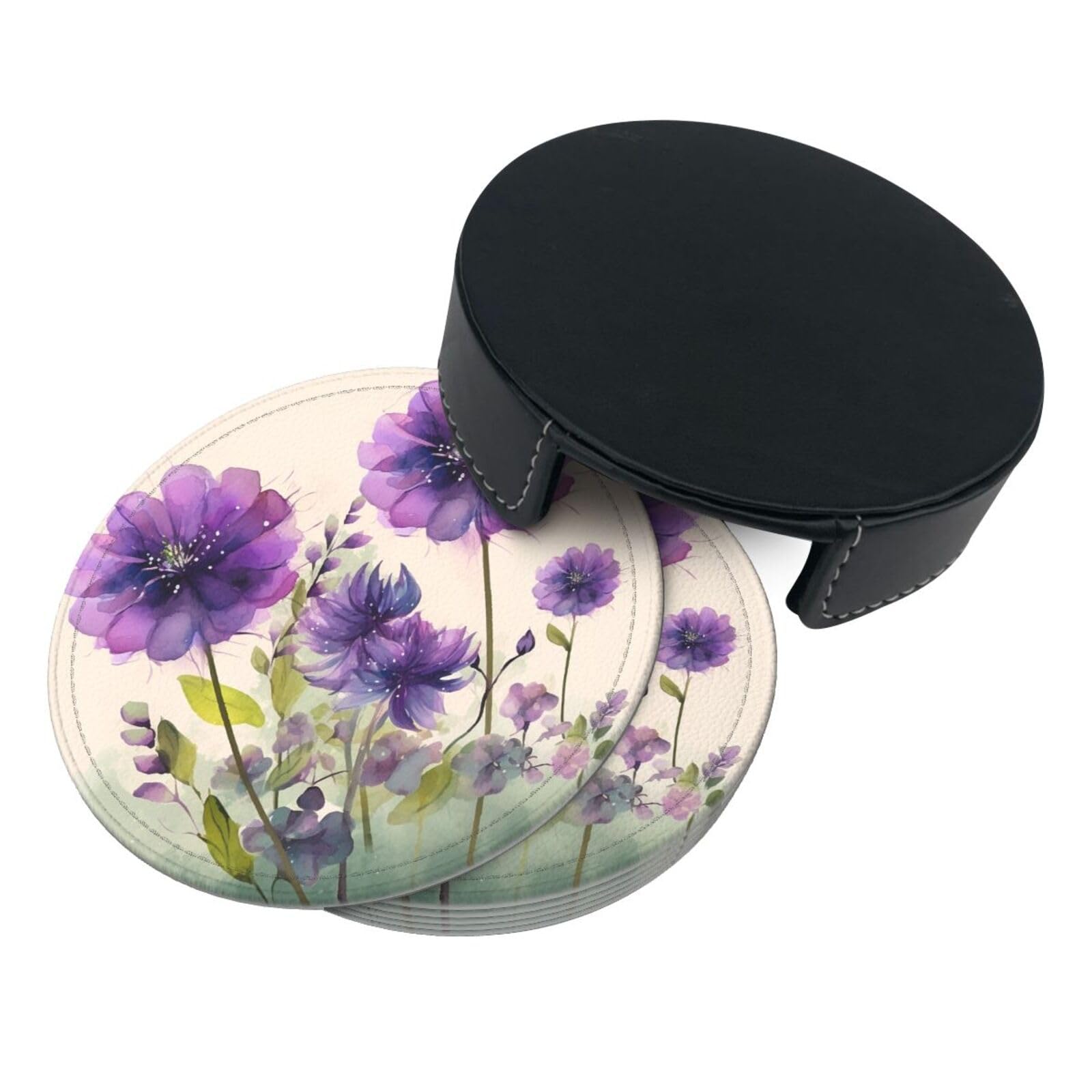 Pznen Lot De 2 Dessous De Verre Colorés Pour Boissons, Motif