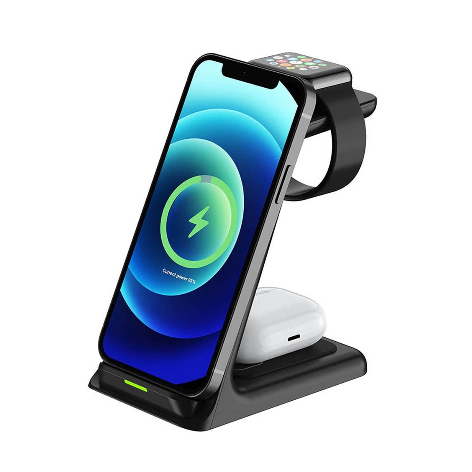 USB Charging Station 20W Wireless Charger Stand 3 In 1 Qi Fast Charging Dock Station For Smart Phones,Wireless Chargers Charge Docking Station for Multiple Devices(Black)