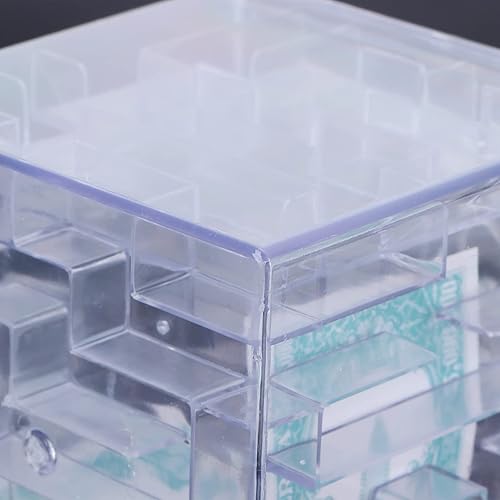 Miniatura 6 de Cajas de regalo de rompecabezas de laberinto de dinero, caja de ahorro de juego de laberinto de dinero para niños y adultos (blanco)
