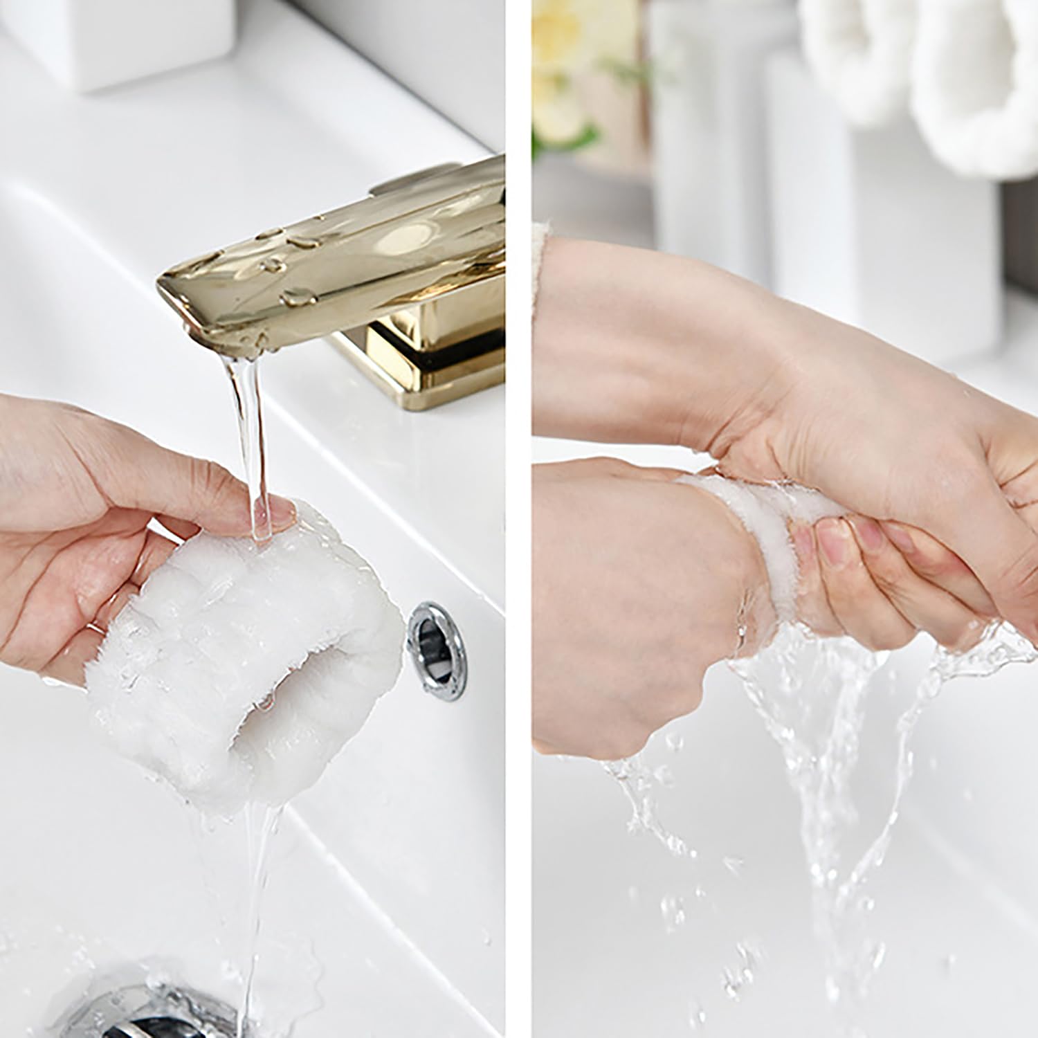 2 Paires de protège - Poignets Spa, protège - Poignets en Microfibre, Bracelet Absorbant Corail, Serviette de Protection pour Le Visage, Douche, Yoga, Sport