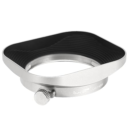 Haoge LH-F48W Square Metal Lens Hood Shade for Olympus M.ZUIKO Digital 17mm f1.8 Lens Replace LH-48B Silver
