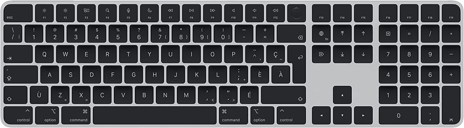 Apple Magic Keyboard con Touch ID y Teclado numérico para Modelos de Mac con Chip de Apple - Portugués - Teclas Negras 