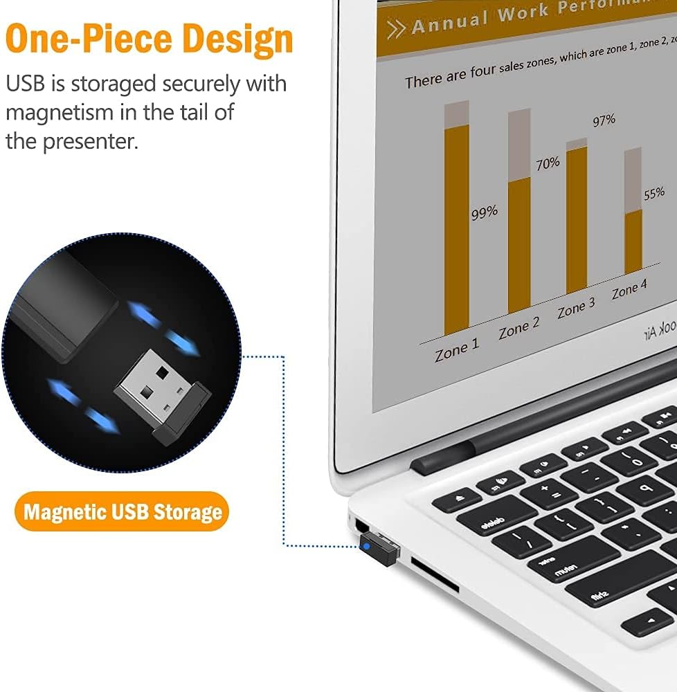 ELISWEEN Presentation Clicker, Laser Pointer for Cats Dogs, Powerpoint Clicker for Powerpoint Presentation Remote, 2.4GHz Cat Laser Pointer Wireless Presenter Remote for Mac, Laptop, Pet Cat Toys : Office Products