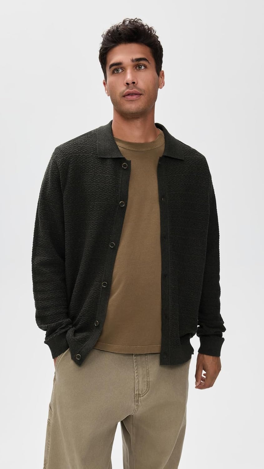 NN07 Men's Navi Cotton Full Button Sweater - Image 2