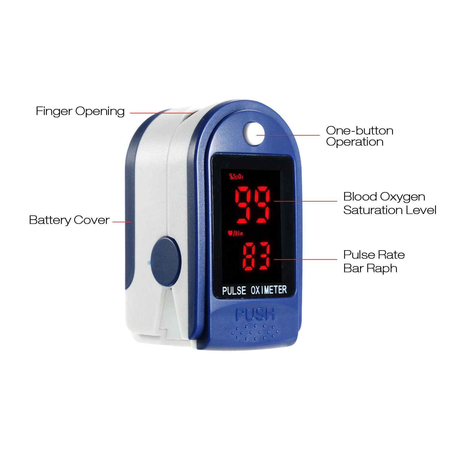 ORILEY OXMTR Fingertip Pulse Oximeter with OLED Display Blood Oxygen SpO2 Saturation Level, Heart Rate Monitor & Waveform Sensor for Home & Sports ORILEY OXMTR Fingertip Pulse Oximeter with OLED Display Blood Oxygen SpO2 Saturation Level, Heart Rate Monitor & Waveform Sensor for Home & Sports