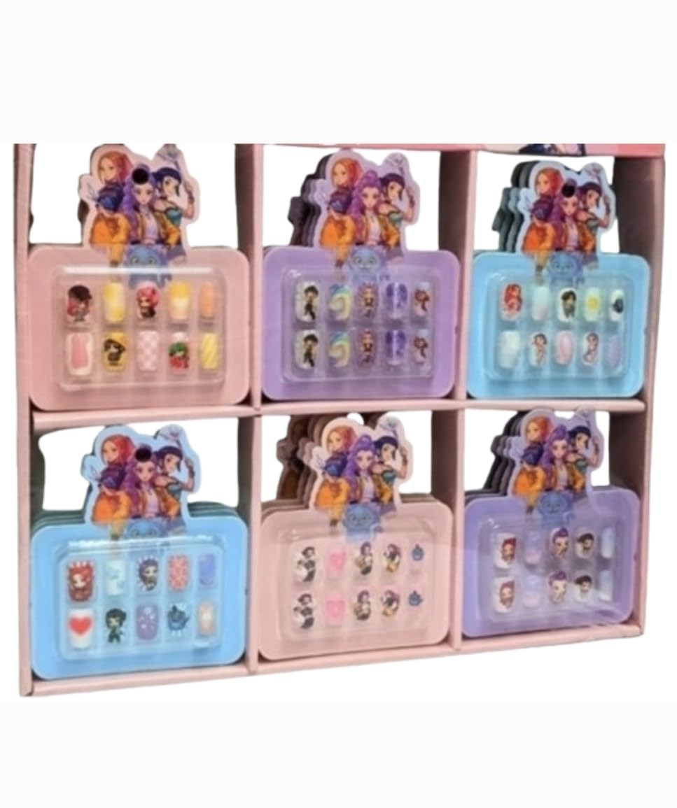 k Pop Nails Rumi Mira Zoey Girl Short Oval with Animal Crossing-Inspired Designs, 3D Cartoon Press On Kawaii Gel Stick-On Nail for Kids & Girls, Multicolor Multi Design Cute Art Set.20 PCS-image-30