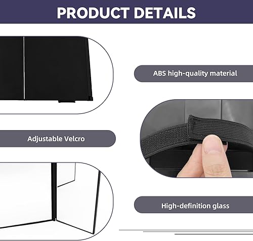 Miniatura 3 de Espejo de visera de automóvil, espejo de tocador para automóvil, espejo plegable para automóvil, espejo universal de triple pliegue, espejo