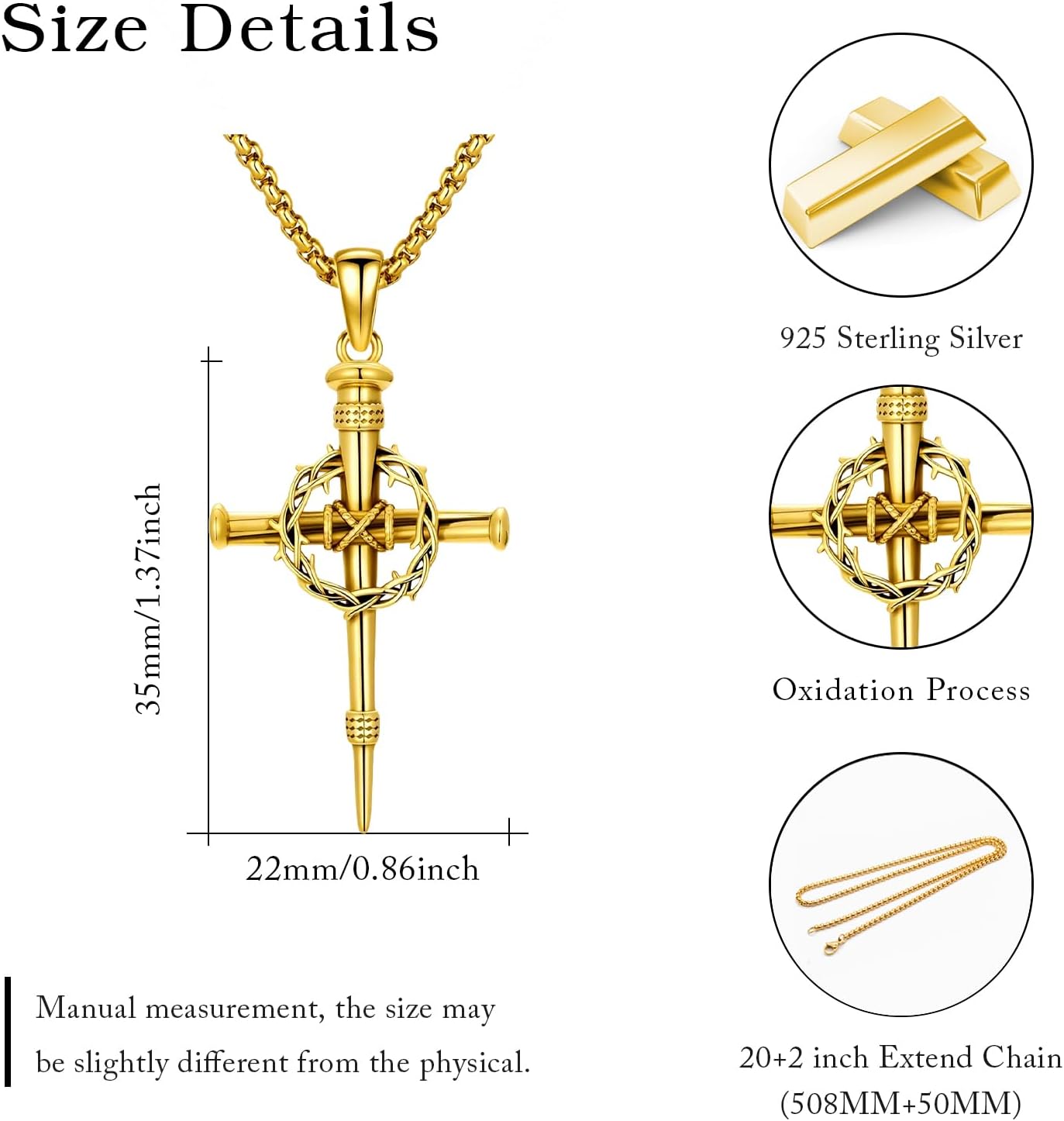 Christian Necklace 925 Sterling Silver Religious Faith Pendant Necklace Christian Jewelry Gift for Men And Women - Image 5