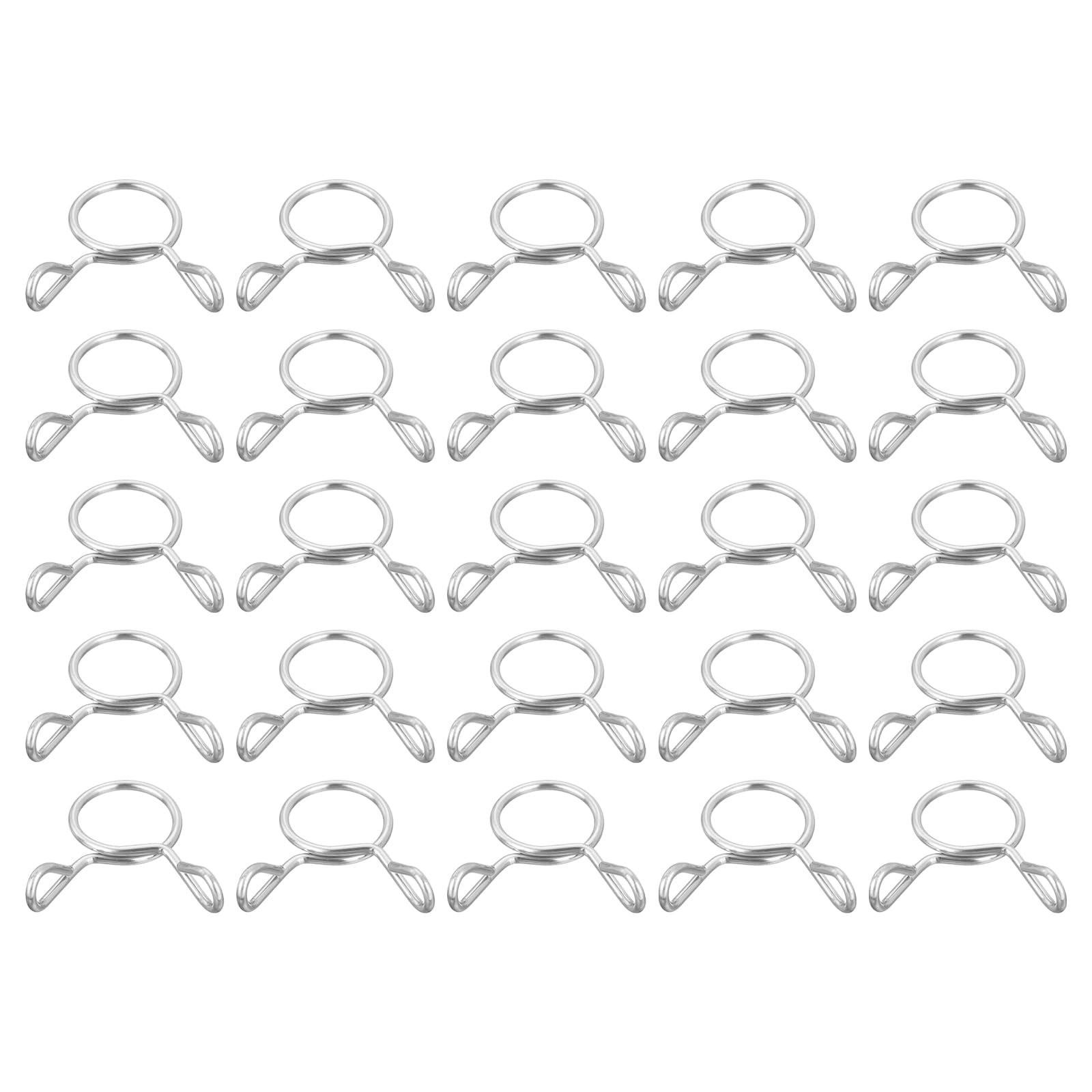 sourcing map 25 Pcs Fuel Line Hose Tubing Spring Clips, 10.5mm Inner Dia 304 Stainless Steel Water Pipe Spring Clip Clamps for Motorcycle Scooter ATV