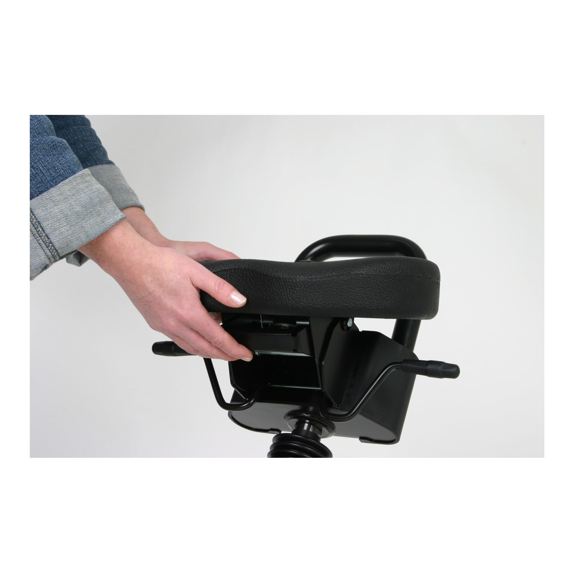 STIER Stehhilfe mit Stahlgestell schwarz Sitzhöhe 645-825 mm PU-Sitz