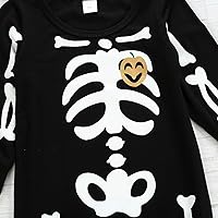 Vista 3 de Ropa de Halloween para bebé niño pequeño, disfraz de esqueleto con capucha