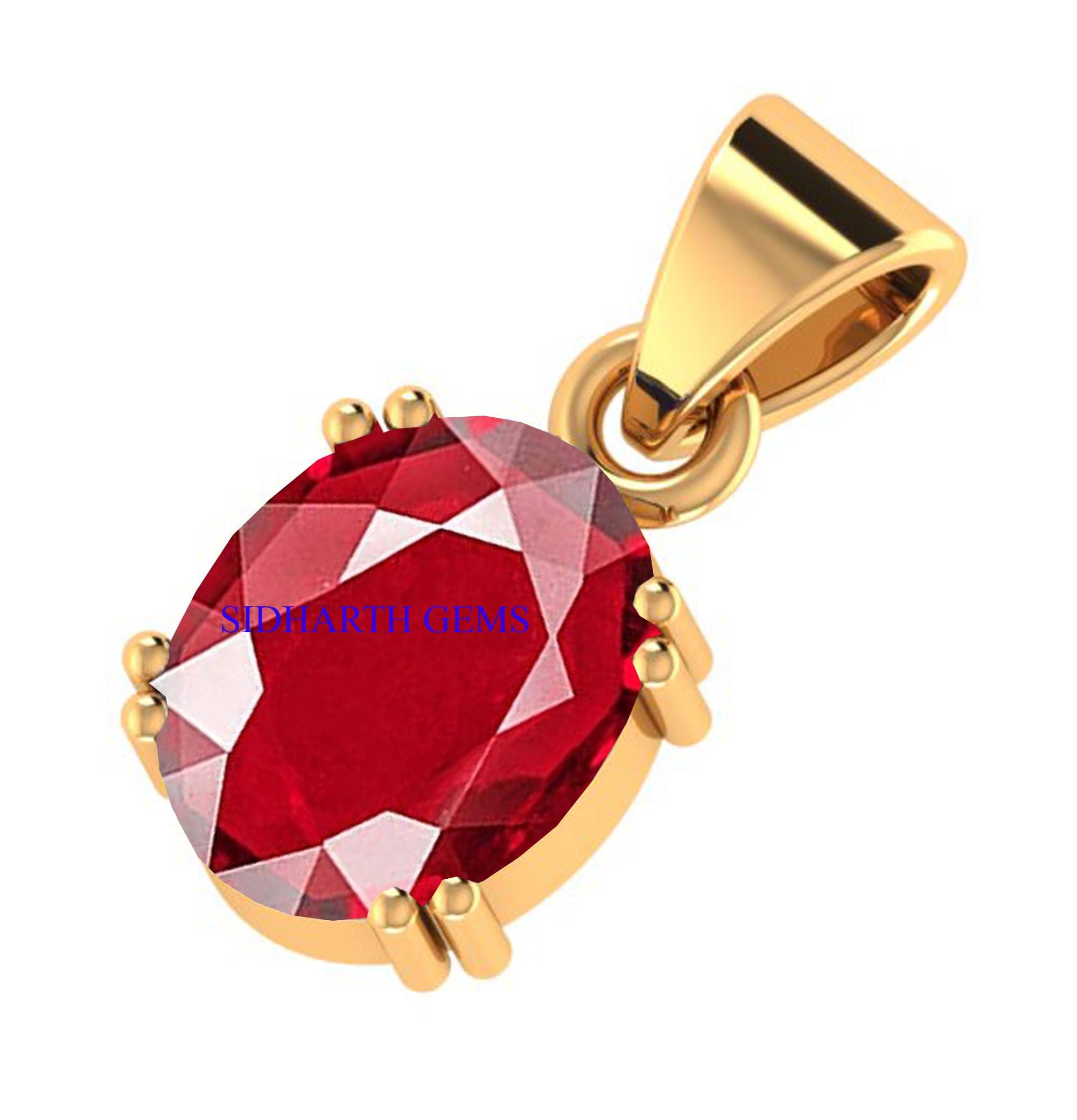 sidharth gems Certified 8.25 Ratti / 7.00 Carat A+ Quality Natural Ruby Manik Ashtadhatu Gold Plated Pendant/Locket Gemstone by Lab Certified(Top A+) Quality-picture-30