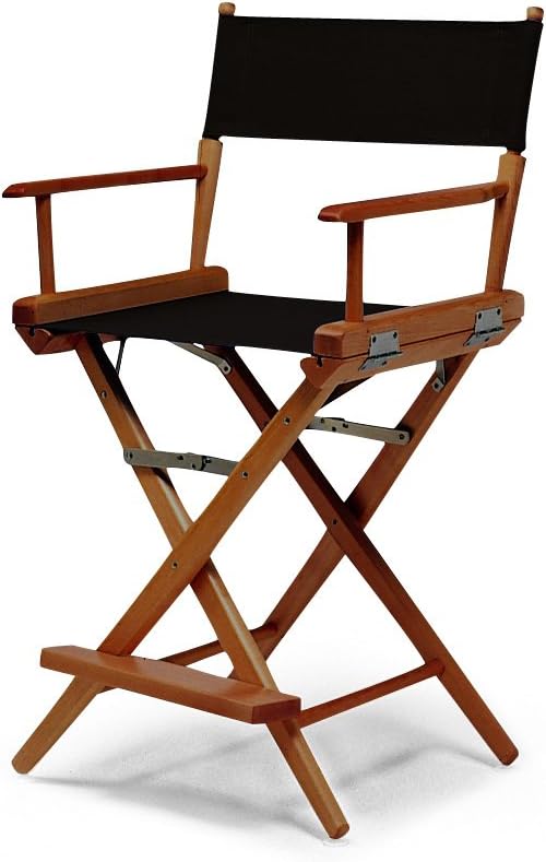 World Famous Counter Height Director Chair, Black with Black Frame